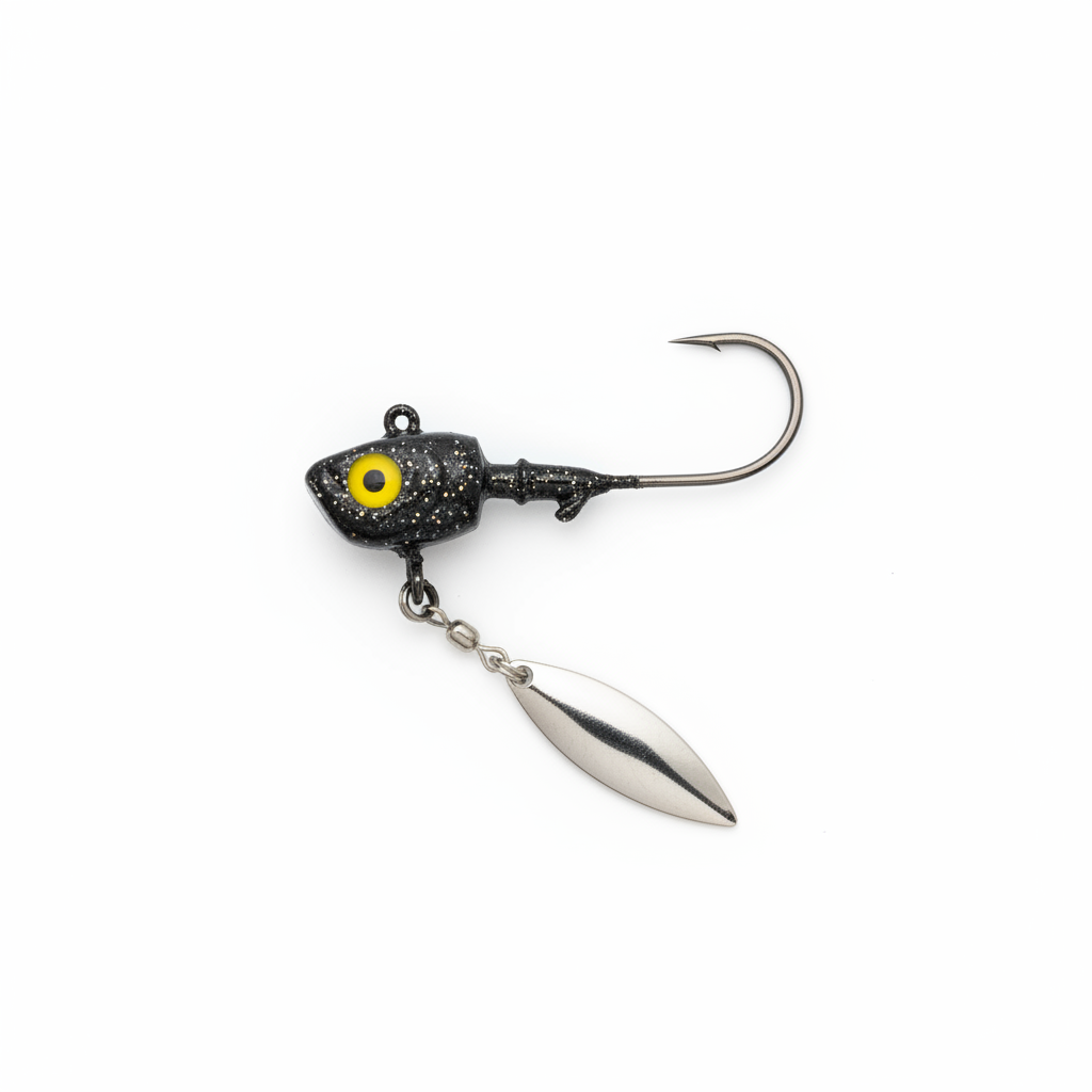 Black Glitter Jig Head Lure